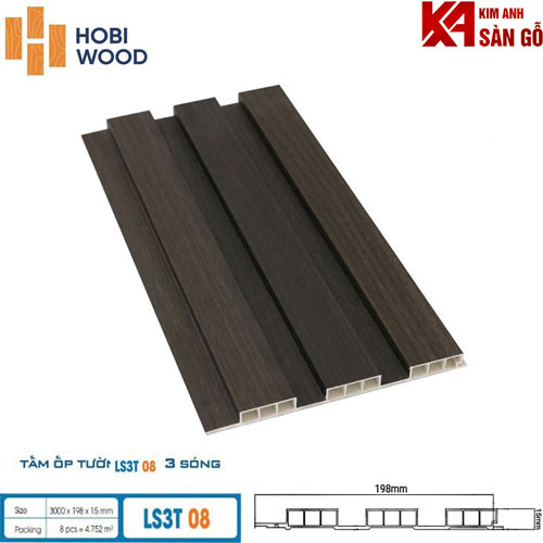 Tấm Ốp Tường Lam 3 Sóng Thấp HOBI LS-08